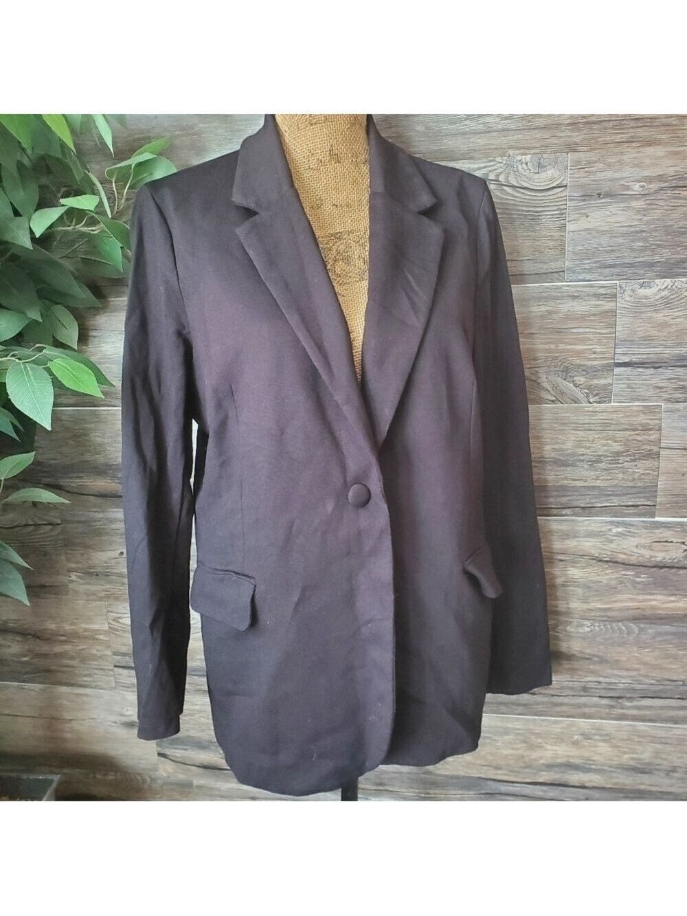 Mary Crafts Black Blazer Top One Button Size 18 Plus